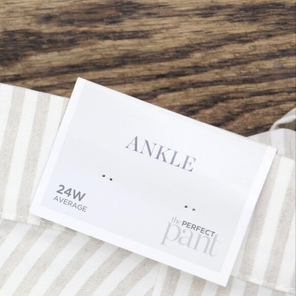 NWT Cj Banks Slimming Plus Size Ankle Perfect Pants 5501 24W Brown Ivory Stripe - Picture 3 of 7